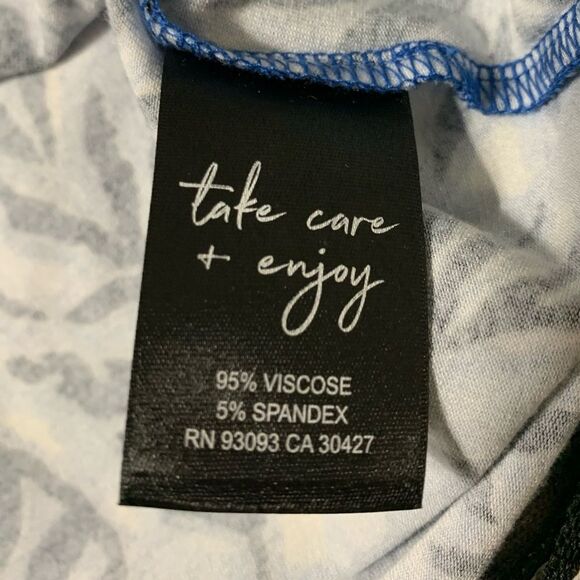 Nic + Zoe Coastal Vines Black & Blue Dolman Sleeve Top XXL #546 - Picture 5 of 8